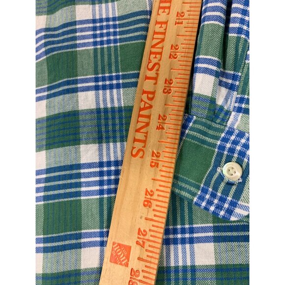 Vineyard Vines Cotton Linen Blend Plaid Button Down Shirt (Men's XXL) Blue - Picture 6 of 12